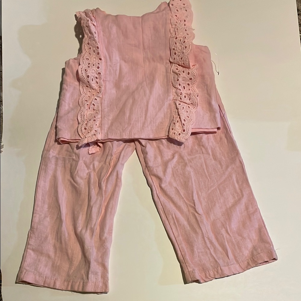 btween Kids Matching Pants Set in Pink, 3T